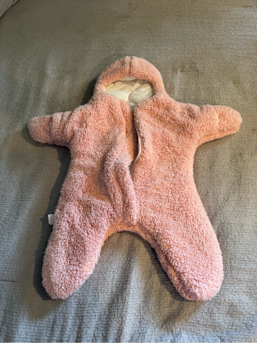 Cozy Pink Sherpa Baby One-Piece Snowsuit with Hood